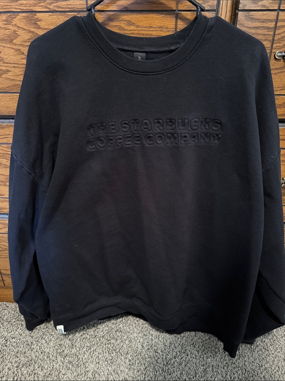 Starbucks Black Embroidered Logo Crewneck Sweater - Men